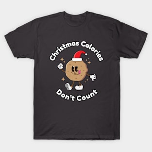 Illustration of chocolate cookies with a Christmas hat T-Shirt